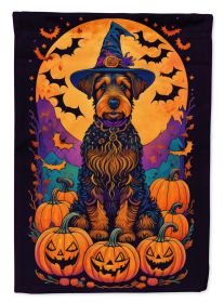 Airedale Terrier Witchy Halloween Garden Flag Mailbox Flag Decorative Yard Flag Banner Outside Patio Artwork Yard Flower Beds, Garden Size, Multicolor