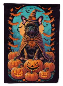 French Bulldog Witchy Halloween Garden Flag Mailbox Flag Decorative Yard Flag Banner Outside Patio Artwork Yard Flower Beds, Garden Size, Multicolor