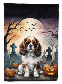 Cavalier Spaniel Spooky Halloween Garden Flag Mailbox Flag Decorative Yard Flag Banner Outside Patio Artwork Yard Flower Beds, Garden Size, Multicolor