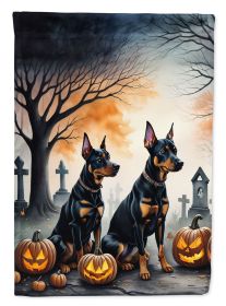 Doberman Pinscher Spooky Halloween Garden Flag Mailbox Flag Decorative Yard Flag Banner Outside Patio Artwork Yard Flower Beds, Garden Size