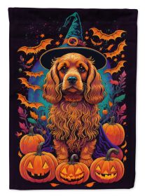 Cocker Spaniel Witchy Halloween Garden Flag Mailbox Flag Decorative Yard Flag Banner Outside Patio Artwork Yard Flower Beds, Garden Size, Multicolor