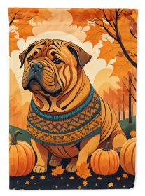 Shar Pei Fall Garden Flag Mailbox Flag Decorative Yard Flag Banner Outside Patio Artwork Yard Flower Beds, Garden Size, Multicolor