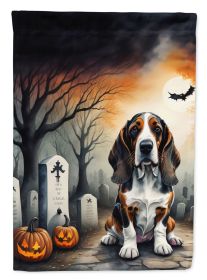 Basset Hound Spooky Halloween Garden Flag Mailbox Flag Decorative Yard Flag Banner Outside Patio Artwork Yard Flower Beds, Garden Size, Multicolor