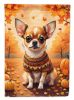 Chihuahua Fall Garden Flag Mailbox Flag Decorative Yard Flag Banner Outside Patio Artwork Yard Flower Beds, Garden Size, Multicolor