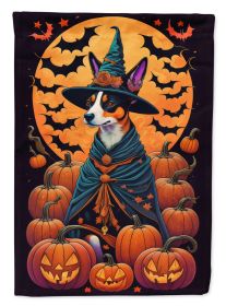 Basenji Witchy Halloween Garden Flag Mailbox Flag Decorative Yard Flag Banner Outside Patio Artwork Yard Flower Beds, Garden Size, Multicolor