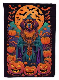 Tibetan Mastiff Witchy Halloween Garden Flag Mailbox Flag Decorative Yard Flag Banner Outside Patio Artwork Yard Flower Beds, Garden Size, Multicolor