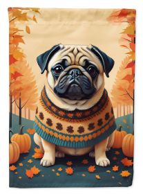 Fawn Pug Fall Garden Flag Mailbox Flag Decorative Yard Flag Banner Outside Patio Artwork Yard Flower Beds, Garden Size, Multicolor