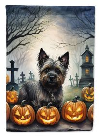 Cairn Terrier Spooky Halloween Garden Flag Mailbox Flag Decorative Yard Flag Banner Outside Patio Artwork Yard Flower Beds, Garden Size, Multicolor