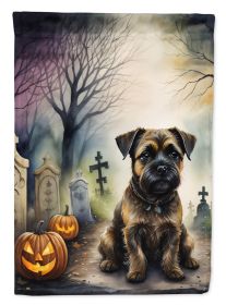 Border Terrier Spooky Halloween Garden Flag Mailbox Flag Decorative Yard Flag Banner Outside Patio Artwork Yard Flower Beds, Garden Size, Multicolor