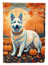 White German Shepherd Fall Garden Flag Mailbox Flag Decorative Yard Flag Banner Outside Patio Artwork Yard Flower Beds, Garden Size, Multicolor