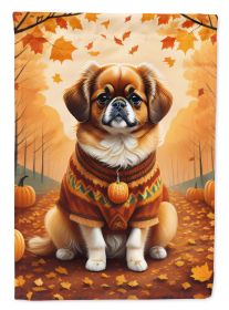 Tibetan Spaniel Fall Garden Flag Mailbox Flag Decorative Yard Flag Banner Outside Patio Artwork Yard Flower Beds, Garden Size, Multicolor