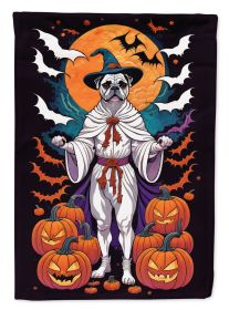 White Boxer Witchy Halloween Garden Flag Mailbox Flag Decorative Yard Flag Banner Outside Patio Artwork Yard Flower Beds, Garden Size, Multicolor