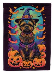 Cairn Terrier Witchy Halloween Garden Flag Mailbox Flag Decorative Yard Flag Banner Outside Patio Artwork Yard Flower Beds, Garden Size, Multicolor