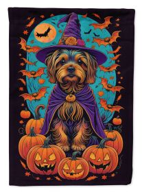 Silky Terrier Witchy Halloween Garden Flag Mailbox Flag Decorative Yard Flag Banner Outside Patio Artwork Yard Flower Beds, Garden Size, Multicolor