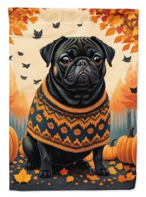 Black Pug Fall Garden Flag Mailbox Flag Decorative Yard Flag Banner Outside Patio Artwork Yard Flower Beds, Garden Size, Multicolor