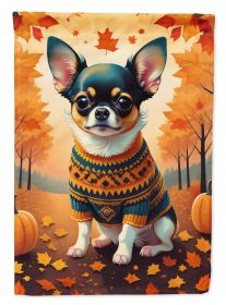 Tricolor Chihuahua Fall Garden Flag Mailbox Flag Decorative Yard Flag Banner Outside Patio Artwork Yard Flower Beds, Garden Size, Multicolor