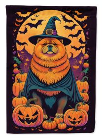 Chow Chow Witchy Halloween Garden Flag Mailbox Flag Decorative Yard Flag Banner Outside Patio Artwork Yard Flower Beds, Garden Size, Multicolor