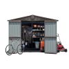 Outdoor Storage Shed 8.2' x 6.2', Metal Steel Utility Tool Shed Storage House with Double Lockable Doors & Air Vents for Backyard Patio Garden Lawn Br