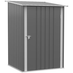 Outsunny 3.3' x 3.4' Outdoor Storage Shed, Galvanized Metal Utility Garden Tool House, 2 Vents and Lockable Door for Backyard, Bike, Patio, Garage, La