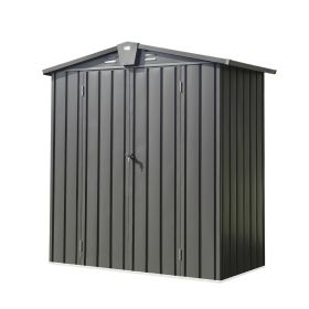 Outdoor Storage Shed 5.7x3 FT,Metal Outside Sheds&Outdoor Storage Galvanized Steel,Tool Shed with Lockable Double Door for Patio,Backyard,Garden,Lawn