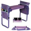 Widen Garden Kneeler and Seat Bench Folding Garden Workseat with EVA Foam Kneeling Pad and Dual Pouch - KM4007-DB