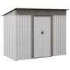 Outsunny 7' x 4' Metal Lean to Garden Shed, Outdoor Storage Shed, Garden Tool House with Double Sliding Doors, 2 Air Vents for Backyard, Patio, Lawn,