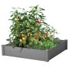 Raised Garden Bed 48x48x10'', Outdoor Wood Planter Box Over Floor, Tool-Free Assembly - as Pic