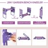 Widen Garden Kneeler and Seat Bench Folding Garden Workseat with EVA Foam Kneeling Pad and Dual Pouch - KM4007-DB