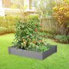 Raised Garden Bed 48x48x10'', Outdoor Wood Planter Box Over Floor, Tool-Free Assembly - as Pic