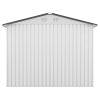 8' x 8' Outdoor Storage Shed, Metal Garden Shed with Double Sliding Doors, 4 Air Vents, Tool Storage House Shed for Yard, Patio, Lawn, White+Gray - As