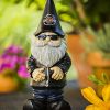 1pc Gnome Statue, Biker Themed Garden Gnome, Fairy Garden Accessories, Decoration For Indoor Desktop Outdoor Lawn Yard Garden - Halley Male