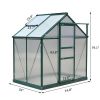 6'L x 4'W 7'H Portable Walk-In / Garden polycarbonate walk-in greenhouse - Green