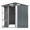 Garden Shed with Rack Gray 80.7"x51.2"x72" Iron - Grey