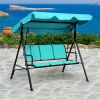 3 Person Steel Frame Patio Swing with Polyester Angle and Adjustable Canopy - Blue