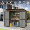 Outdoor Storage Shed 6x4 FT, Metal Tool Sheds Storage House with Lockable Double Door, Large Bike Shed Waterproof for Garden, Backyard, Lawn - as Pic