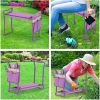 Bosonshop Garden Kneeler and Seat Folding Kneeling Bench Stool with Tool Pouches Soft EVA Foam for Gardening;  Purple - KM3427-P-LM