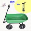 Folding car Poly Garden dump truck with steel frame, 10 inches. Pneumatic tire, 300 lb capacity body 55L Green - Grass Green