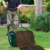 Lawn Care Tools Peat Moss Spreader with U-shape Handle - Green - Garden Tools