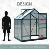 6'L x 4'W 7'H Portable Walk-In / Garden polycarbonate walk-in greenhouse - Green