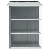 Garden Shed with Rack Gray 80.7"x51.2"x72" Iron - Grey