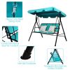 3 Person Steel Frame Patio Swing with Polyester Angle and Adjustable Canopy - Blue