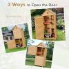 Wooden Outdoor Lockable Garden Tool Storage - Natural