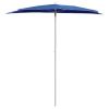 Garden Half Parasol with Pole 70.9"x35.4" Azure Blue - Blue