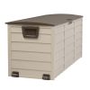 75gal 260L Outdoor Garden Plastic Storage Deck Box Chest Tools Cushions Toys Lockable Seat - as picture