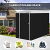 Outsunny 4' x 8' Metal Outdoor Storage Shed, Lean to Storage Shed, Garden Tool Storage House with Lockable Door and 2 Air Vents for Backyard, Patio, L