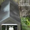 Outsunny 7' x 12' Garden Storage Tent, Heavy Duty Outdoor Shed, Waterproof Portable Shed Storage Shelter with Ventilation Window and Large Door for Bi