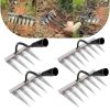 Backyard Gardening Weeding Loosening Farm Planting Garden Rake - As pic show - 4 PCS