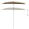 Garden Half Parasol with Pole 70.9"x35.4" Taupe - Taupe