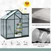 6'L x 4'W 7'H Portable Walk-In / Garden polycarbonate walk-in greenhouse - Green