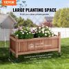 VEVOR 2PCS Raised Garden Bed with Trellis, 60"x13"x61.4" Outdoor Raised Wood Planters with Drainage Holes, Free-Standing Trellis Planter Box for Vine